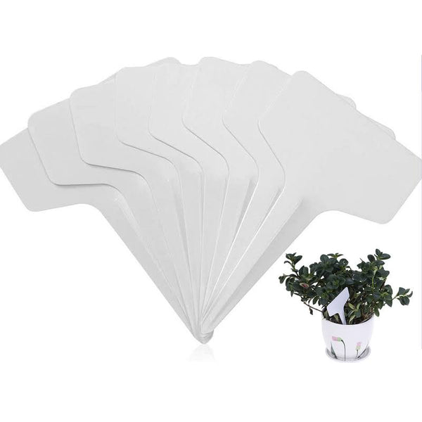 KINGLAKE 100 Pcs 6 x10cm Plastic Plant T-Type Tags Nursery Garden Labels