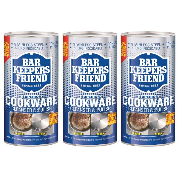 (3 Pack) Bar Keepers Friend Cookware and Sink Cleaner - 12 oz. Each